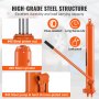 VEVOR Hydraulic Long Ram Jack, 3 Ton Engine Hoist Cylinder with Single Piston Pump And Clevis Base, Hydraulic Ram Cylinder for Engine Lift Hoists, Hydraulic Garage/Shop Cranes, Mechanical, Farm