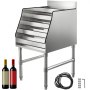 BuoQua Stainless Steel Liquor Display 12x23x33 Inch Liquor Display Rack 5-Tier Liquor Bottle Display Adjustable Feet Liquor Display Unit with Backsplash Bar Liquor Display for Bar