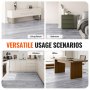 VEVOR zelfklevende vinyl vloertegels 36" x 6" 20 stuks 0,62 mm dikke schil en plak lichtgrijze houtnerf doe-het-zelf vloeren voor keuken eetkamer slaapkamer badkamer