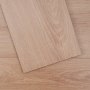 light oak VEVOR self adhesive vinyl floor tiles with wood grain texture on wooden background.