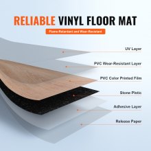 VEVOR zelfklevende vinylvloertegels 36" x 6" 36 stuks 2,5 mm dik Schil en plak natuurlijke houtnerf DIY-vloeren voor keuken eetkamer slaapkamer badkamer