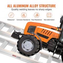 VEVOR Aluminium oprijplaten Heavy Duty oprijplaten met bovenste haakbevestiging Universele laadbrug voor motorfietsen, tractoren, ATV/UTV, vrachtwagens, grasmaaiers, 4T, 2 stuks