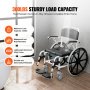 VEVOR shower wheelchair, 300lbs capacity, rust-resistant aluminum frame, waterproof, durable, and lightweight.