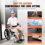 VEVOR shower wheelchair with soft pu leather cushion, highlighting comfort, breathability, and easy cleaning.