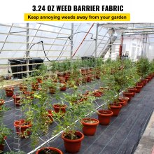 VEVOR Garden Weed Barrier Fabric, 3.24oz Heavy Duty Landscape Fabric, 3x300 ft Weed Block Control for Garden Ground Cover, Woven Geotextile Fabric for Landscaping, Gardening, Underlayment, Black