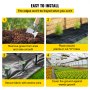 VEVOR 6x250ft Weed Control Fabric, Garden Fleece, 4.1 OZ Woven Weed Control Fabric, High Permeability Good for Flower Beds, Geotextile Fabric for Underlay, Ground Cover Made of PP