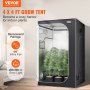 VEVOR 4x4 Grow Tent, 48'' x 48'' x 80'', High Reflective 2000D Mylar Hydroponic Growing Tent with Observation Window, Tool Bag and Floor Tray for Indoor Plants Growing