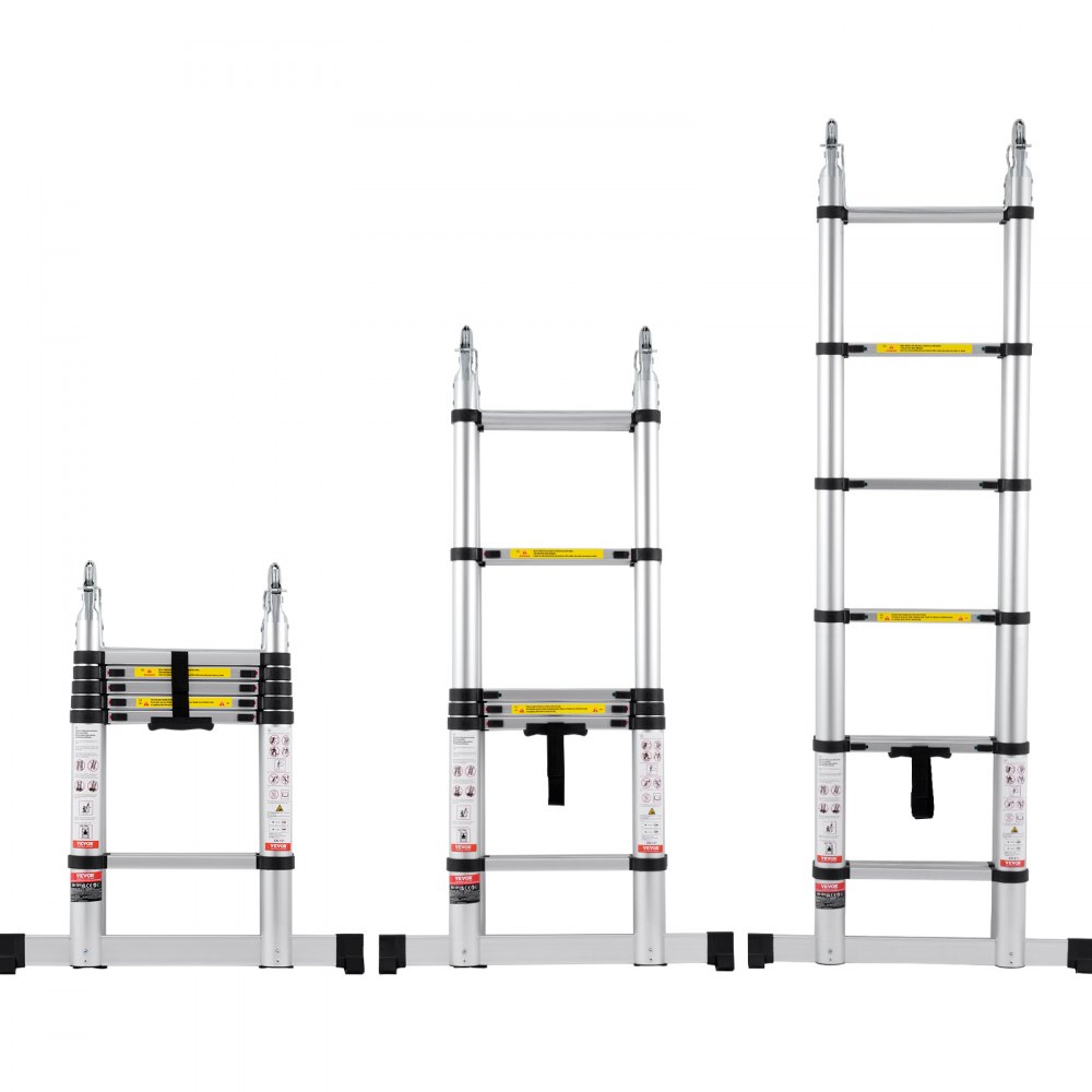 VEVOR telescopische ladder, trap, vouwladder, uitschuifbare ladder, 1 ...