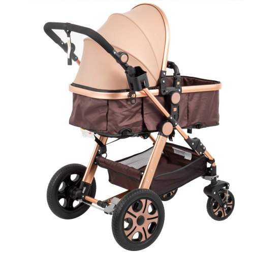 Vevor luxury baby stroller 3 in 1 pushchair foldable buggy infant travel store with car seat