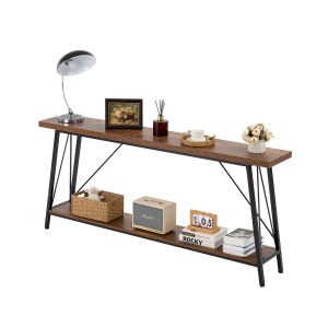 LIFEZEAL Consoletafel, haltafel smal, entreetafel met lade en legplank, elegante houten bijzettafel voor entree, hal, woonkamer, 120 x 30 x 81 cm ( grijs