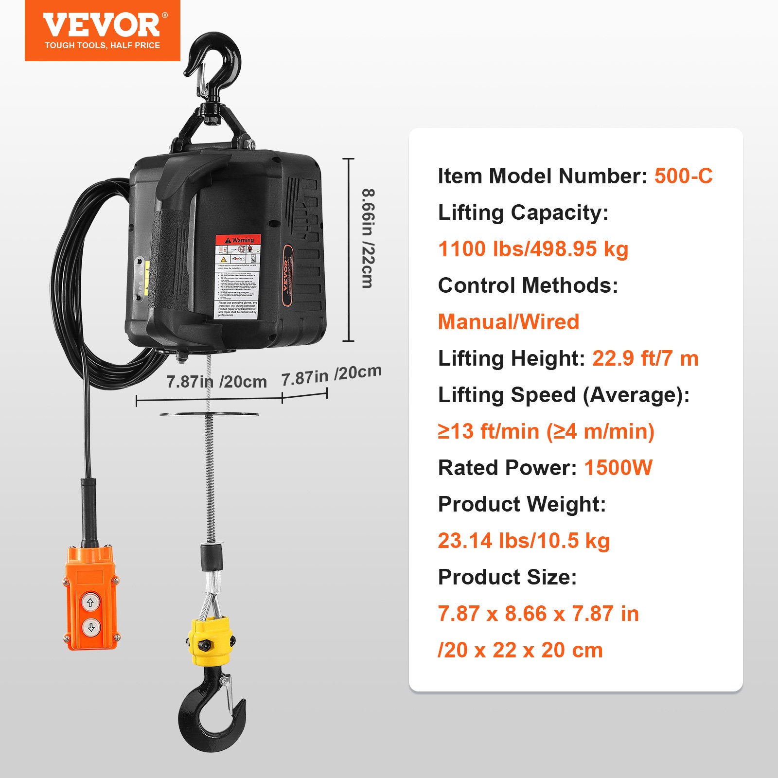 VEVOR Treuil électrique 12 V Moteur, Treuil électrique avec Télécommande sans Fi