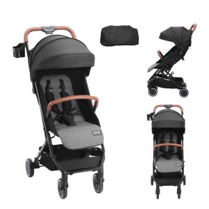 Kinderwagen, met 95°-175° verstelbare rugleuning en 0/90° verstelbare voetensteun en één