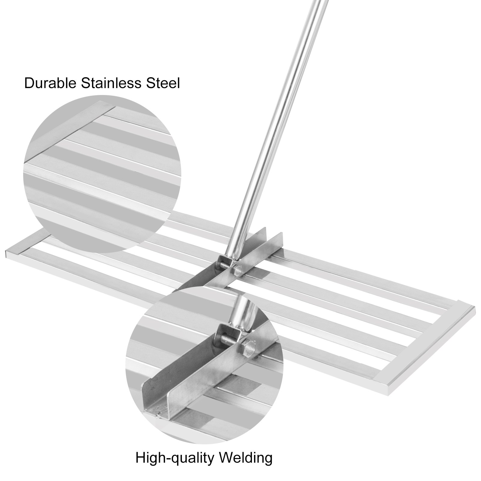 VEVOR Gazon Leveling Hark 76,2x25,4 cm Gazon Leveling Hark Egaliseren Roestvrij Staal Gazon