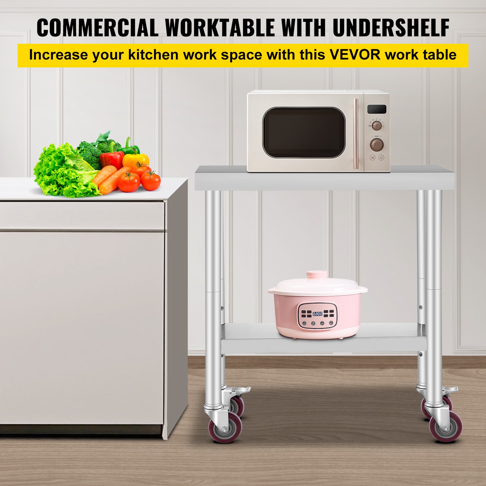 LZQ Professional stainless steel kitchen table (gastro, cooking table, with raised edge, L x W x H: 100 x 60 x 85 cm LZQ Professional stainless steel kitchen table (gastro, cooking table, with raised edge, L x W x H: 100 x 60 x 85 cm