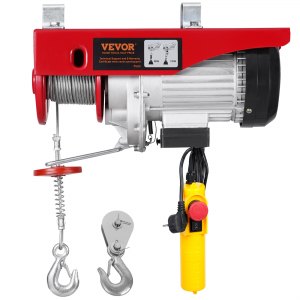 Arebos Elektrische Kabeltakel 1050 W | Elektrische Lier met Afstandsbediening | Capaciteit 300 kg tot 600 kg | Elektrische Takel Hoist Winch Crane | hefgereedschap met, haak | TÜV Rheinland GS