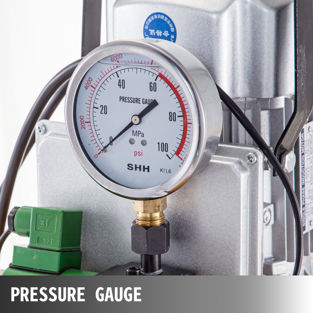 VEVOR Hydraulikaggregat 700 Bar, 750 W, 7 L Tank – Magnetventil, Einfachwirkend, Für Heben & Biegen (gelb)