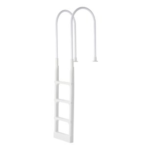 zwembadtrap, 4-treden trap met dubbele leuning en antislip, robuuste treden, maximaal draagvermogen 181 kg, voor zwembaden van 122–137 cm met elke randafwerking, taupe | NL