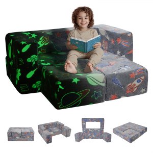 VEVOR 100x100x20cm Modulaire Kinderbank, Speelbank, Kan In Verschillende Combinaties Worden Gemonteerd Kan De Creativiteit Van Kinderen Stimuleren Lichtgrijs