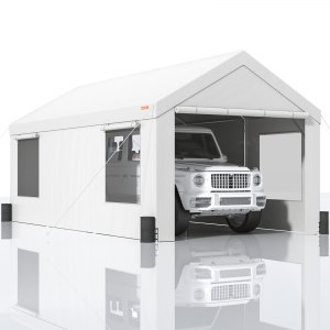 Aufun Carport Tentgarage 3 x 6 m, waterdichte opslagtent met PE-dak, scheurbestendige garagetent met afneembare zijwanden, uv-bestendig, winterbestendig, schuilplaats voor auto, SUV, vrachtwagen, boot
