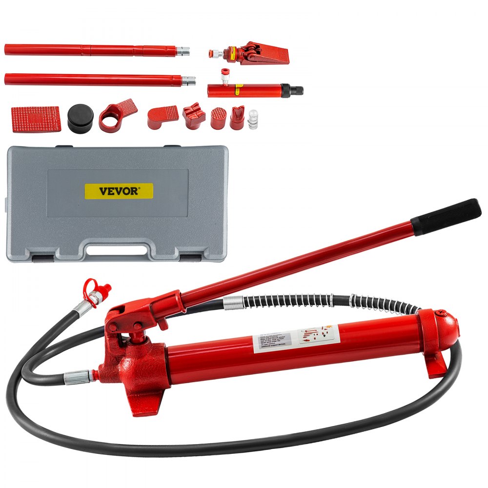 VEVOR 12 Ton Porta Power Kit 2m 78.7 inch Oil Hose Hydraulic Car Jack Ram Autobody Frame Repair Power Tools for Automobile Repairing and Hydraulic Equipment Construction