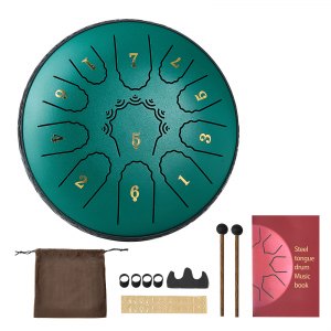 Tongtrommel, 15 Cm, 11 Noten, D Majeur Stalen Tongdrum Met Muziekboek Trommelstoppen Pantonen Slaginstrument Voor Beginners Meditatie Yoga Zwart Tonen 1991489921