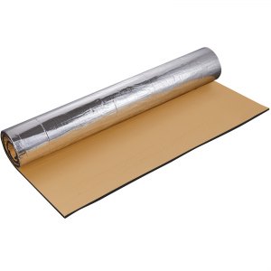 Rouleaux d'isolation thermique en feuille de mousse nbr en caoutchouc noir à dos