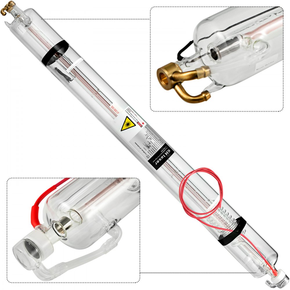 VEVOR laser buis 50W CO2 laser Tube 800 mm glazen laserbuis Professionele speciale coatingtechnologiebuis Lasersnijbuis voor lasergraveermachine en snijmachine