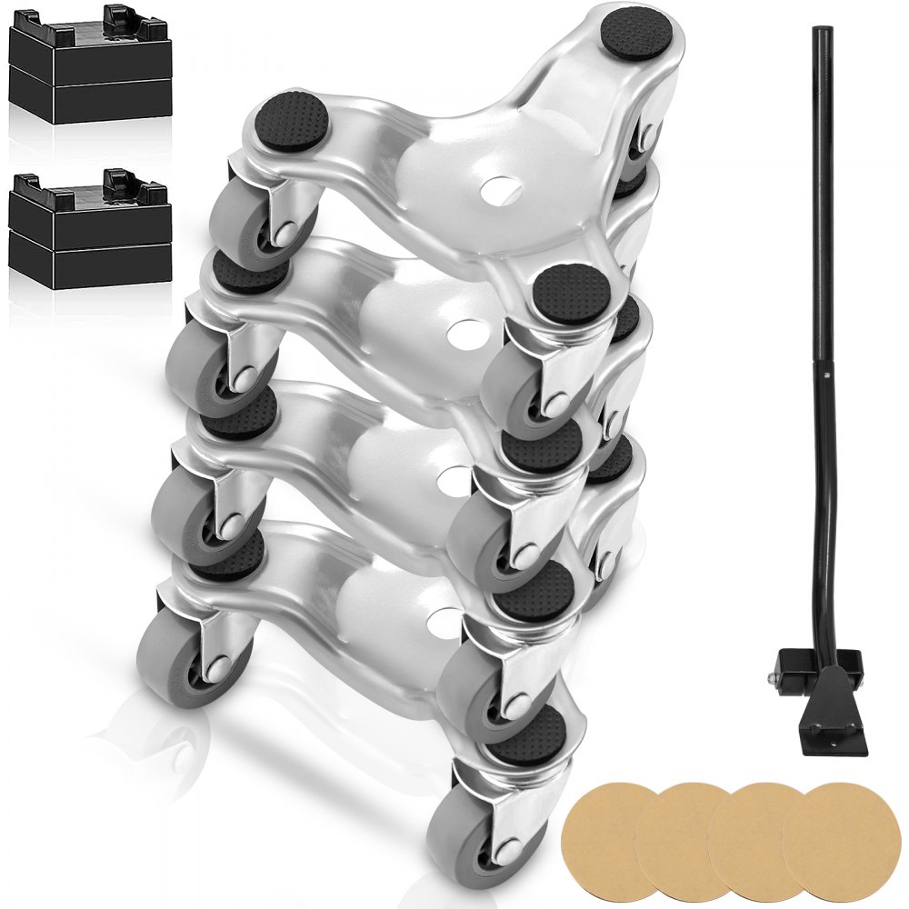 QWORK® 4 stuks 152mm meubelrol, transportrol, 180kg QWORK® 4 stuks 152mm meubelrol, transportrol, 180kg