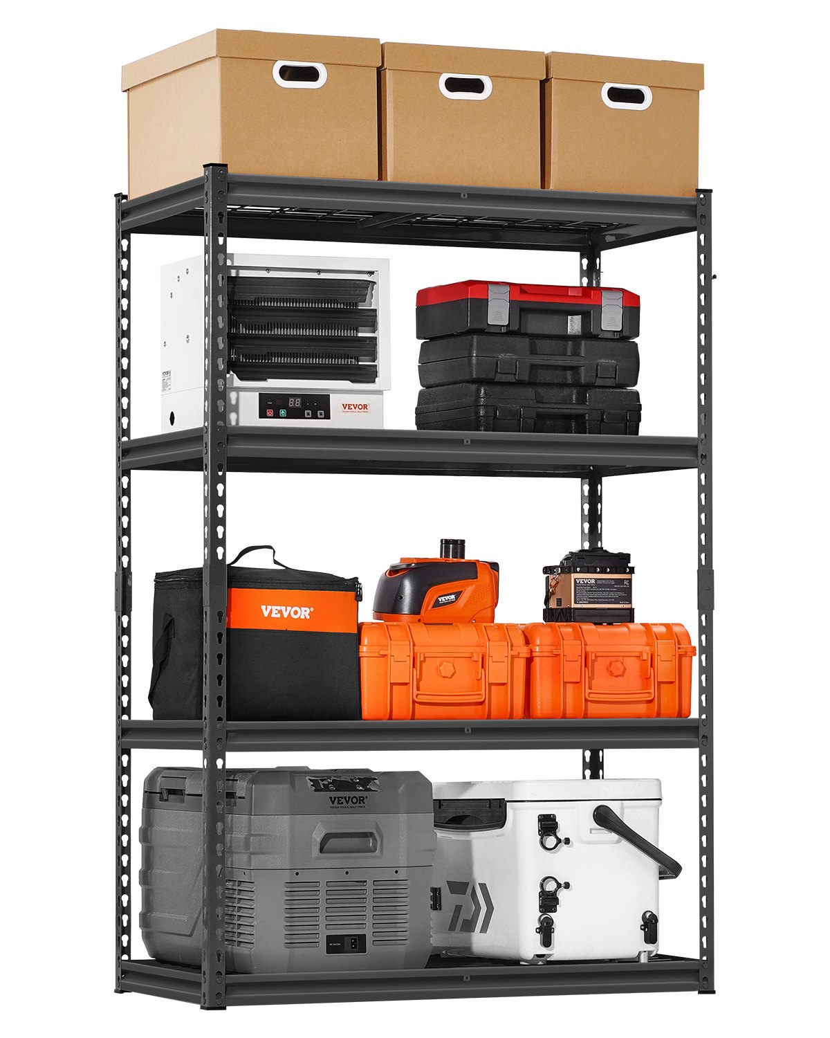 VEVOR opslagrekken, capaciteit 1096 kg, 4-laags zware garagerekken, 508 ...