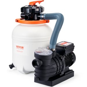 VEVOR Bovengrondse zwembadpomp, 1200 W, eenspeed zwembadpomp 100 GPM, snelheid 2850 omw/min, zwembadpomp met hefkop, max. 15 m, met filtermand, voor bovengrondse zwembaden, spa's