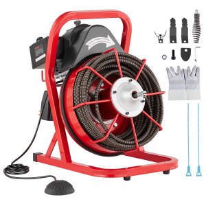 Elektrische buisreinigingsspiraal, 1000 W, 400 tpm, buisreinigingsspiraal, 15 m buisspiraal, veerlengte, 30 m lengte reiniging, voor leidingen met een diameter van 20-150 mm, afvoerreinigingsspiraal Elektrische buisreinigingsspiraal, 1000 W, 400 tpm, buisreinigingsspiraal, 15 m buisspiraal, veerlengte, 30 m lengte reiniging, voor leidingen met een diameter van 20-150 mm, afvoerreinigingsspiraal