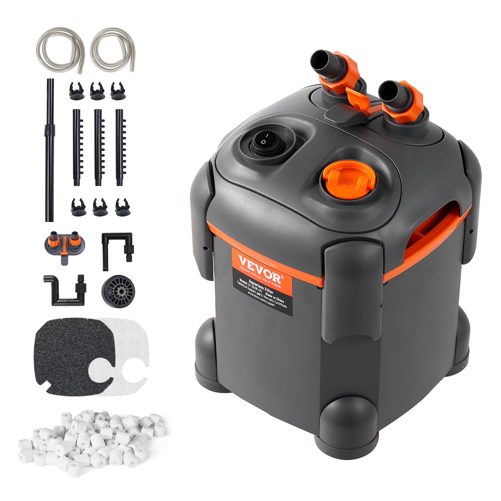 Mapille Buitenfilter 450 l/u aquarium met UV, 4-in-1, filterophanging, verstelbaar watervalfilter met zuurstofcirculatie voor vistank van 10 tot 100 liter
