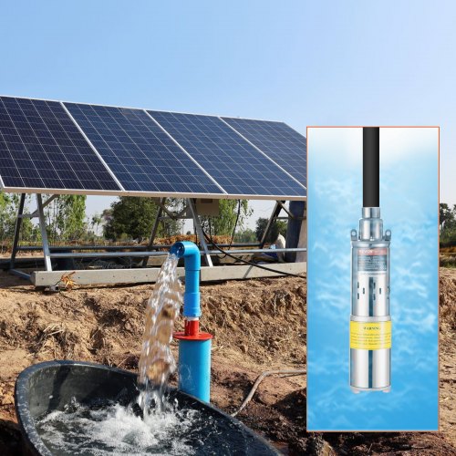 VEVOR zonne-waterpomp, 24 V DC, 277 W, diepe bronpomp, max. debiet 2,1 ...