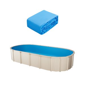 poolomio® Zwembadlinnenfolie ovaal mozaïek 730 x 370 x 120 cm | 0,3 mm dikte | binnenhoes zwembad van hoogwaardig PVC | vervangende folie met 10 cm overlapping
