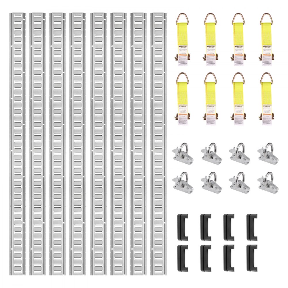 VEVOR Spanbanden E-Track-ratelriemen 34 Stuks 1,52m Transportrail ...
