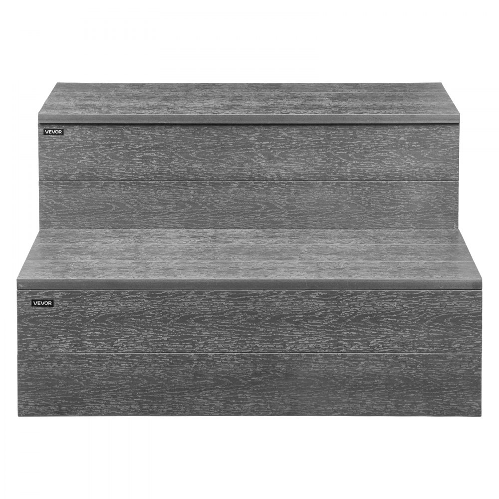 VEVOR Hot Tub Step, 2-Step Spa Outdoor Stairs, Heavy Duty 635 mm Wide HIPS Above-Ground/Inflatable Pool Ladder with 272.2 kg Weight Capacity, Multi-Use for Porch, Patio, Deck, Campers, Graphite Gray