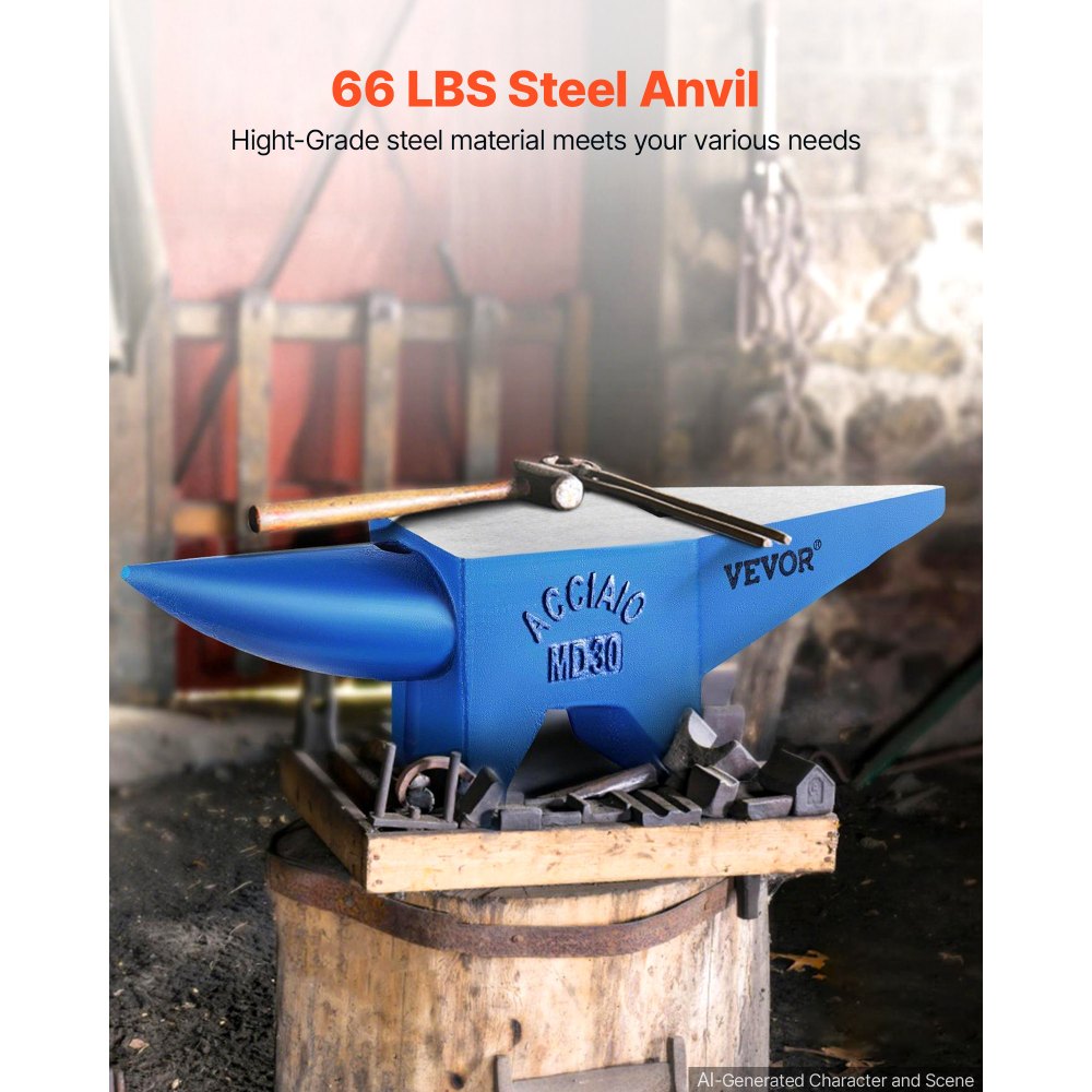 VEVOR Hornambolt, Stålambolt Smedvekt 30 kg/66,1 lbs, Smedambolt Stålambolt Rundt horn Metallarbeid Stålambolt Smed Hardy hull
