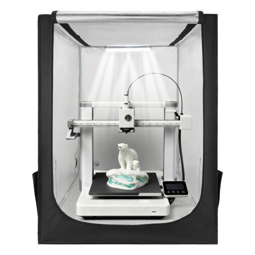 VEVOR 3D-skriverkabinett, støvtett vanntett stort oxfordstoff 3D-skrivertelt, beskyttelsesetui med konstant temperatur og LED-belysning, kompatibel med Creality/ELEGOO/Anycubic populære modeller