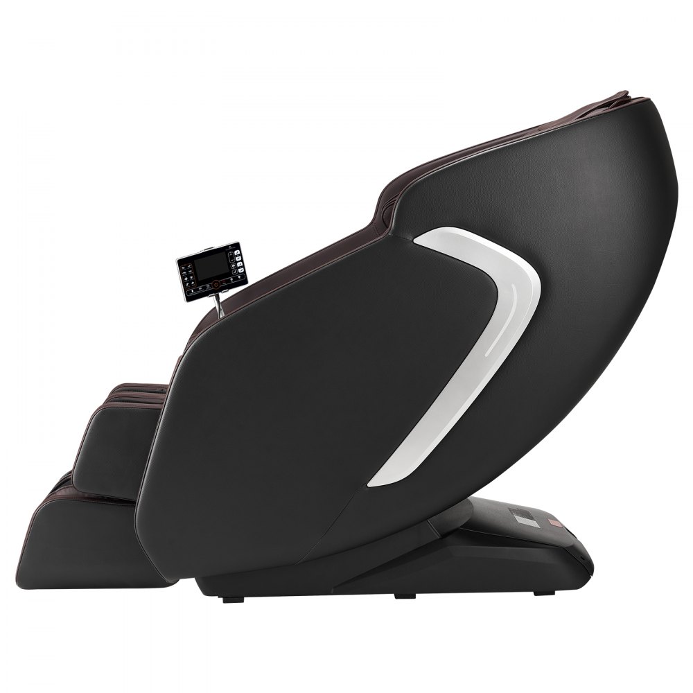 VEVOR massasjestol, 4D helkropps lenestol med null gravitasjonsfunksjon og SL-spor, yoga-stretch, AI-stemmekontroll, varme, fotrulle, uttrekkbar pedal, 36 kollisjonsputer, LCD-skjerm, armlenkontroller, rullende base