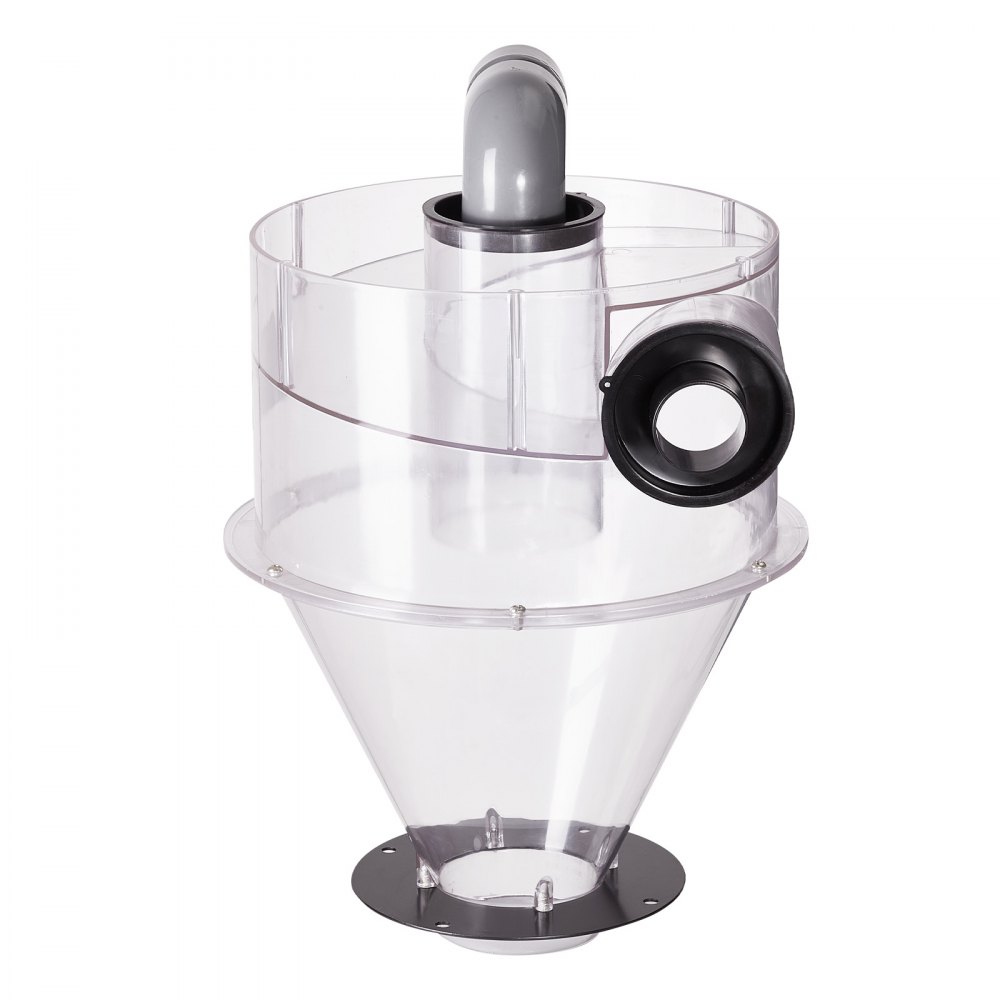 VEVOR syklonstøvseparator, 4" ettermontert syklonseparator for støvsamlere, ABS-støvavviser med 2" hulls ytterdiameter og slange for våt-/tørrstøvsugere, passer til 18,9-37,85 l tank (uten tank)