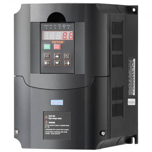 VEVOR VFD 10 HK, 7,5 KW, 35 A, 1- eller 3-faset 220 V inngang til 3-faset 220 V utgang variabel frekvensomformer, 40–60 Hz inngang, 0–400 Hz utgang VFD for spindelmotor CNC-hastighetskontroll