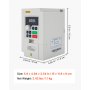 VEVOR variabel frekvensdrift, AC 220V inngang 3KW variabel frekvens CNC-driftsinverter, VFD 4HK 1- eller 3-faseinngang, 3-faseutgang, CNC-motorinverter for motorhastighetskontroll