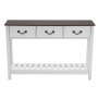VEVOR 120 cm konsollbord, landlig skrivebord bak sofaen med skuffer og bunnhylle, trerektangulært smalt sofabord for gang, soverom, stue, entré, brun + hvit