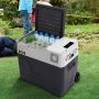 VEVOR bilkjøleskap, 12 volt bilkjøleskap, 50 l enkeltsone bærbar fryser med hjul og håndtak, -4℉-68℉, 12/24V DC og 100–240V AC kompressorkjøler for utendørs bruk, camping