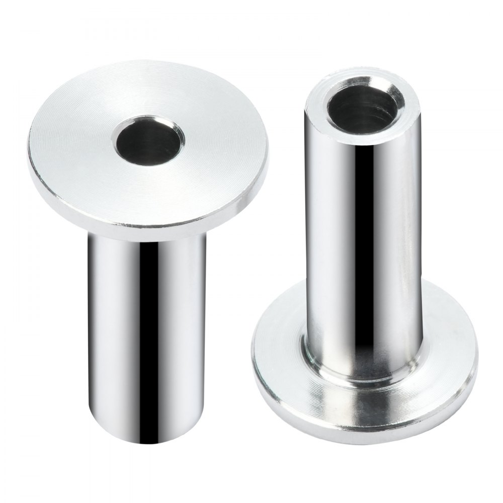 VEVOR 121 Pack T316 Stainless Steel Protector Sleeves for 3.2mm Wire Rope Cable Railing, DIY Balustrade T316 Marine Grade, Come with A Free Drill Bit, Silver