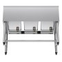 VEVOR 3 Compartment Sink, 18-Gauge 304 Stainless Steel, 254x356x254 mm Bowl Size, 3 Bay Commercial Under Bar Sink with Backsplash and Efficient Drainage for Kitchen, Restaurant, Food Truck & Home Use