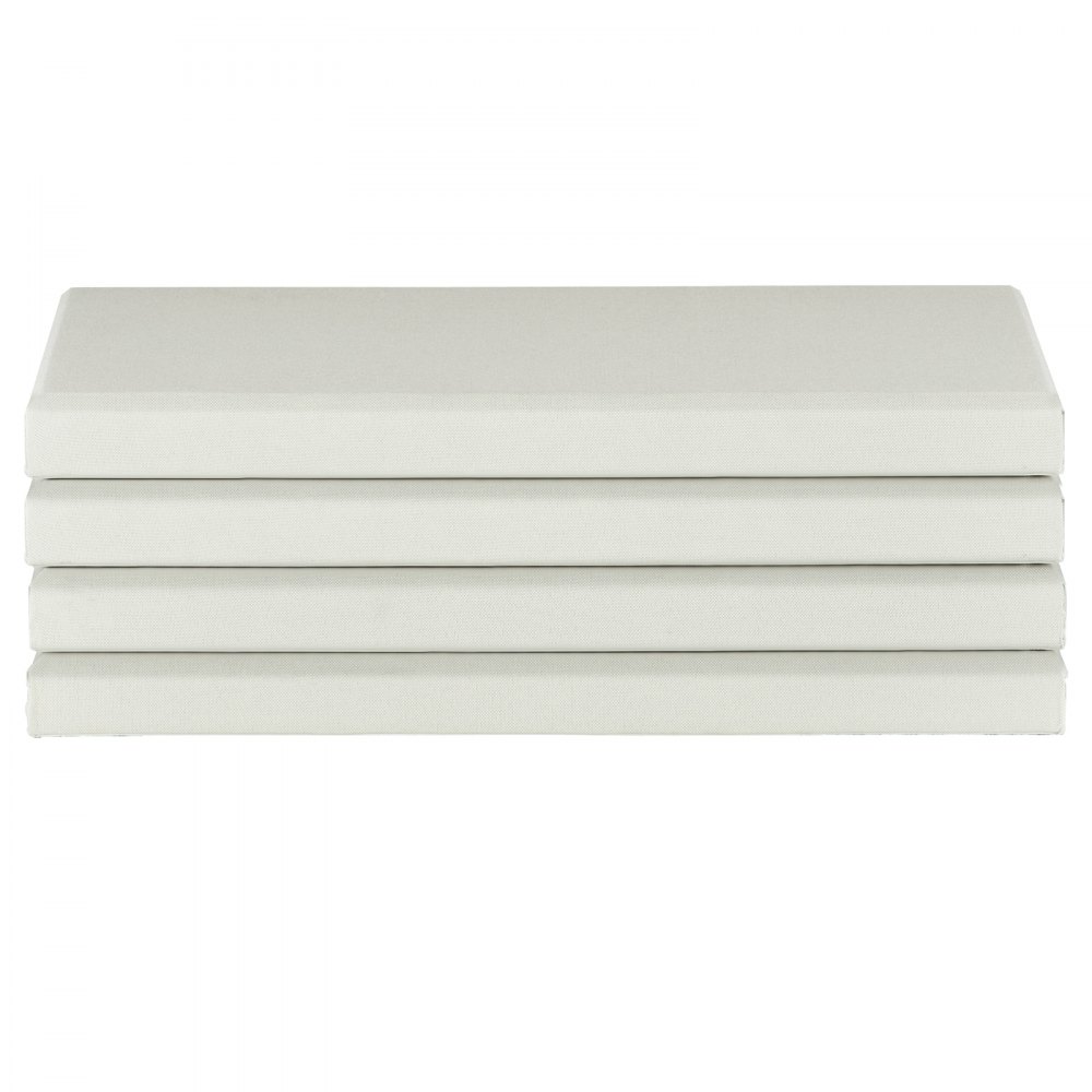 VEVOR 4 stk. akustiske paneler, 2 tommer tykke 23,6 x 11,8 tommer lydabsorberende paneler i glassfiber, selvklebende lydisolerte veggplater, for studioer, kontor, hjemmekino, møterom, beige
