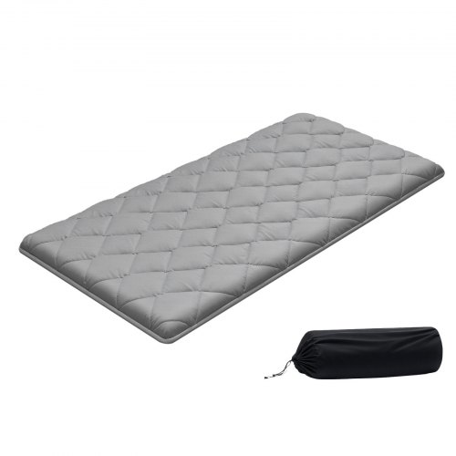 VEVOR japansk tatamimatte, sammenleggbar japansk tatamimadrass i dobbel størrelse, futonmadrass med oppbevaringspose og feste, 9-lags gulvmatte for soving, sovesal, meditasjon, yoga, 2032 x 991 x 89 mm, grå