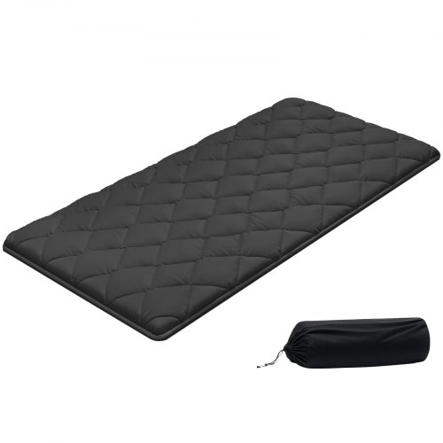 VEVOR japansk tatamimatte, sammenleggbar japansk tatamimadrass i dobbel størrelse, futonmadrass med oppbevaringspose og feste, 9-lags gulvmatte for soving, sovesal, meditasjon, yoga, 2032 x 991 x 89 mm, svart