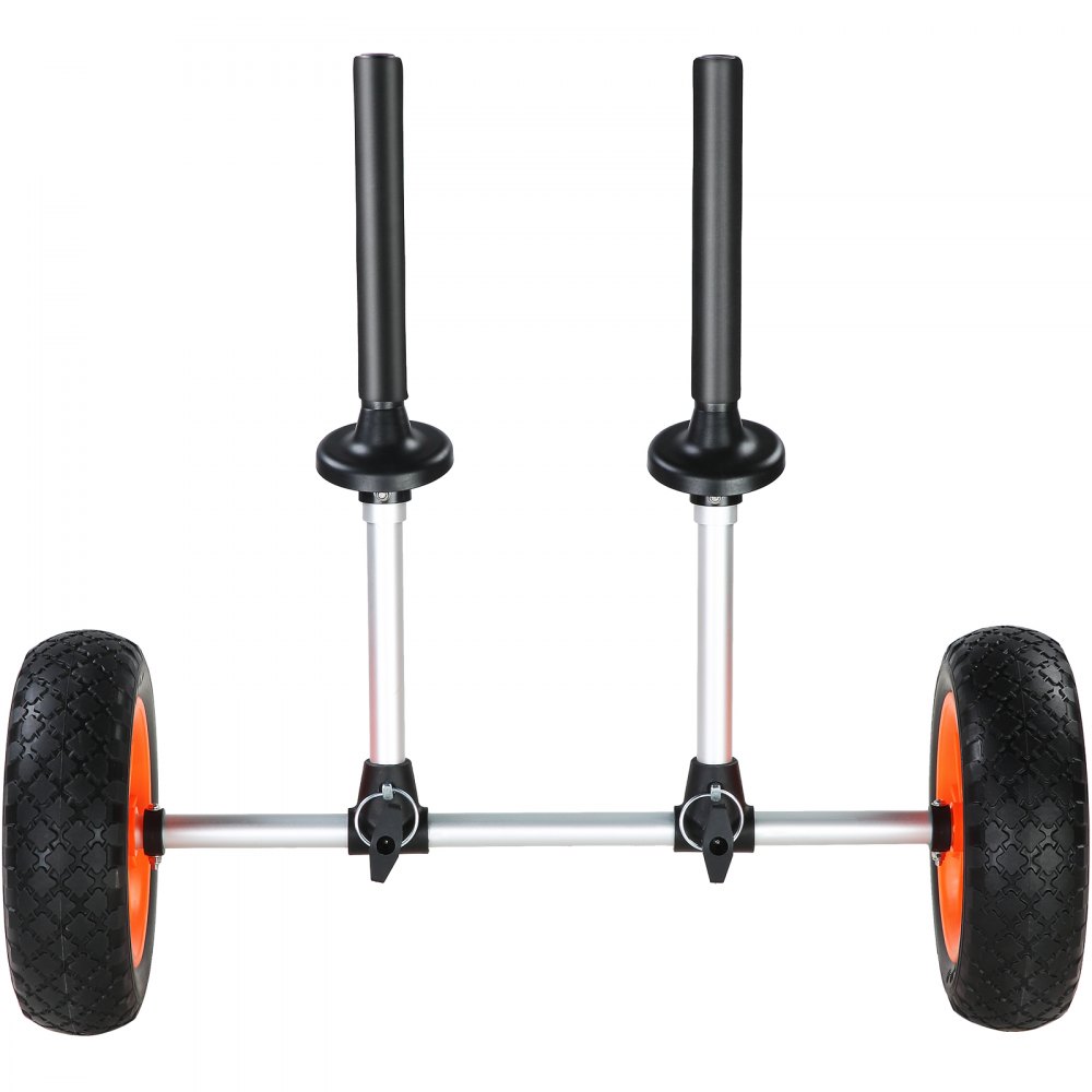 VEVOR kraftig kajakktralle, 127 kg lastekapasitet, avtakbar kanotralle med 25 cm solide dekk, justerbar bredde og skumbeskyttelse øverst, for kajakker med dreneringshull på 2,54 cm og over